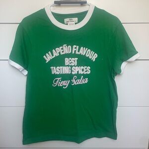 Zara CONTRAST RINGER T-SHIRT LIMITED EDITION Sz M